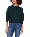 Vince Camuto Raglan Sleeve Crewneck Cardigan In Green