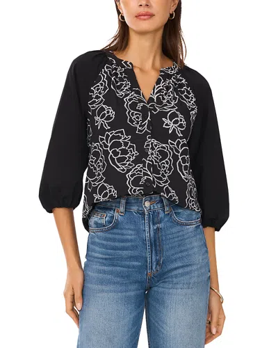 VINCE CAMUTO RAGLAN SLEEVE EMBROIDERED BUTTON DOWN SHIRT