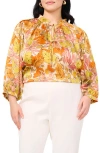 Vince Camuto Raglan Sleeve Peasant Top In Crushed Orange