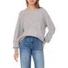 Vince Camuto Plus Womens Ribbed Trim Knit Crewneck Sweater In Gray