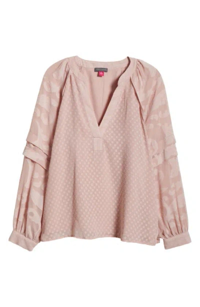 Vince Camuto Raglan Sleeve V-neck Top In Pink