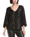 Vince Camuto Sequined Raglan Top In Black