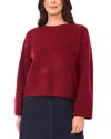 Vince Camuto Raglan Wide Sleeve Crewneck Sweater In Burgundy
