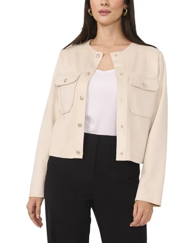 Vince Camuto Raw Edge Oversize Front Pocket Top In Neutral