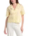 Vince Camuto Relaxed Collat Button Front Blouse In Multi