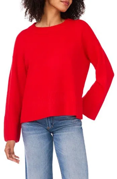 Vince Camuto Relaxed Crewneck Sweater In Red