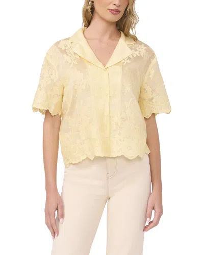 Vince Camuto Relaxed Short Sleeve Shirt In Yellow