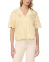 Vince Camuto Relaxed Collat Button Front Blouse In Yellow