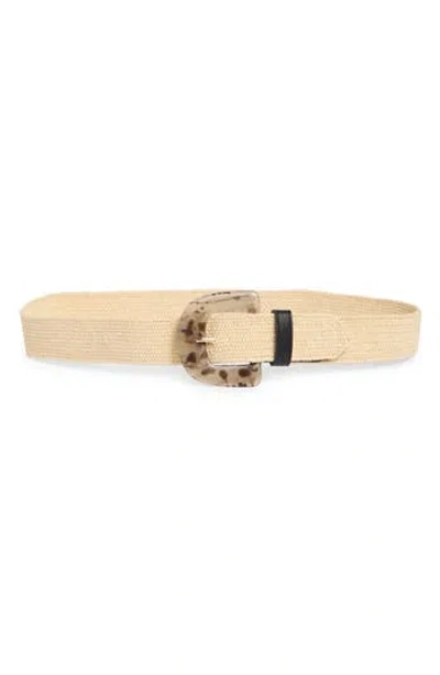 Vince Camuto Resin Buckle Stretch Woven Belt In Brown