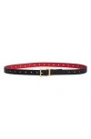 Vince Camuto Reversible Faux Leather Belt In Black/red