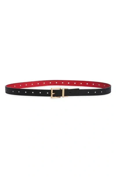 Vince Camuto Reversible Faux Leather Belt In Black/red