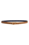 Vince Camuto Reversible Faux Leather Belt In Navy