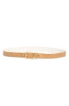 Vince Camuto Reversible Faux Leather Belt In Vachetta/ivory