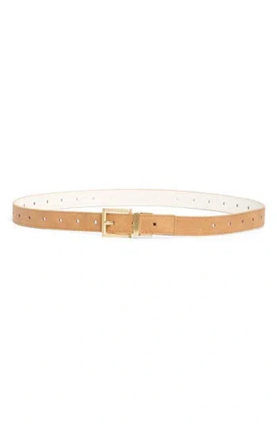 Vince Camuto Reversible Faux Leather Belt In Vachetta/ivory
