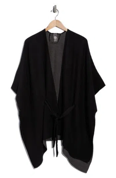 Vince Camuto Reversible Pleated Belted Topper In Black
