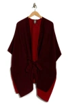 Vince Camuto Reversible Pleated Belted Topper In Burgundy