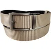 Vince Camuto Reversible Ratchet Buckle Web Belt In Tan/black