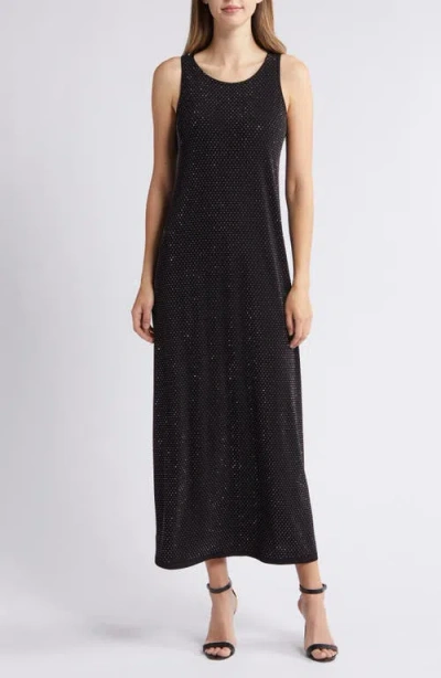 Vince Camuto Dot Keyhole Back Sleeveless Maxi Dress In Black