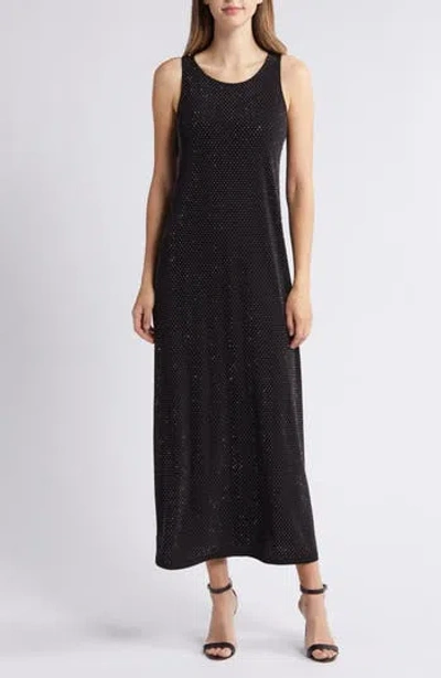 Vince Camuto Rhinestone Sleeveless Maxi Dress In Rich Black
