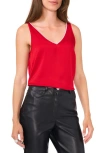 Vince Camuto Rhinestone Trim Sleeveless Top In Bright Red