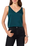 Vince Camuto Rhinestone Trim Sleeveless Top In Deacon Blue