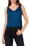 Vince Camuto Rhinestone Trim Sleeveless Top In Deep Teal