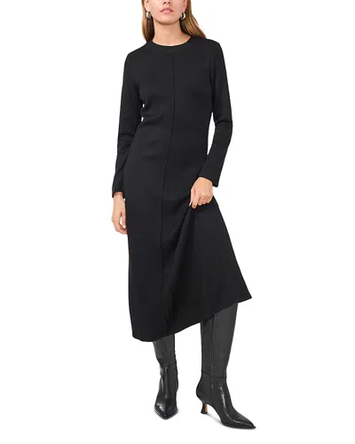 Vince Camuto Rib Front Midi Dress In Black
