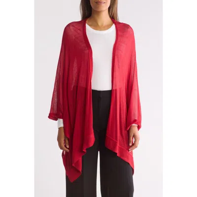 Vince Camuto Rib Knit Topper In Christmas Red