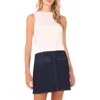 Vince Camuto Sleeveless Crewneck Tank Top In Neutral