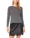 Vince Camuto Ribbed Melange Sweater In Gray