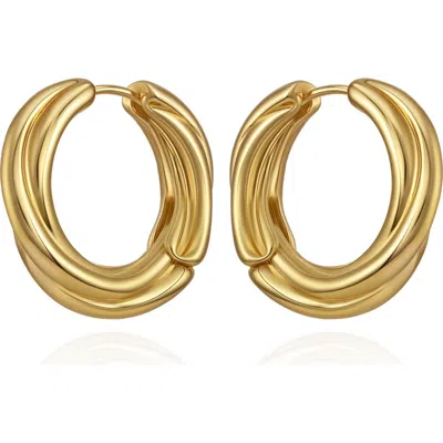 Vince Camuto Ridged Huggie Hoop Earrings In Orange
