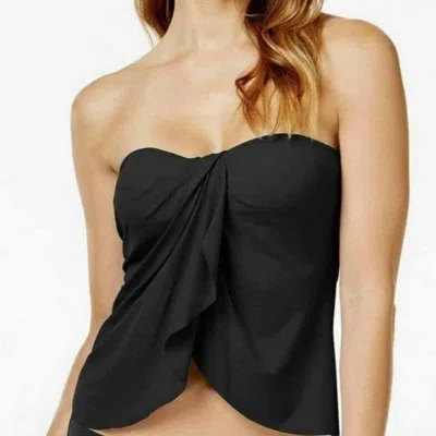 Vince Camuto Riviera Strapless Draped Tankini Top In Black