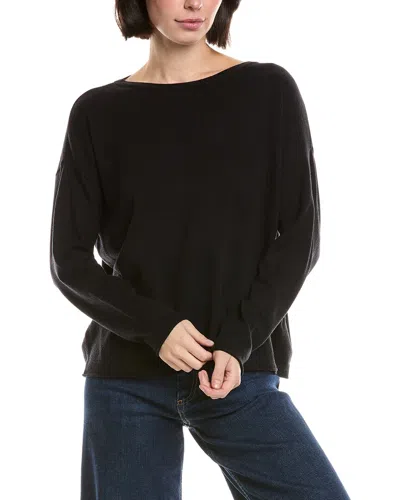 Vince Camuto Rolled Edge Trim Top In Black