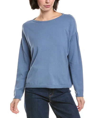 Vince Camuto Rolled Edge Trim Top In Blue