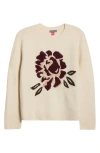 Vince Camuto Rose Jacquard Sweater In Neutral