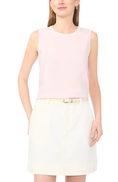 Vince Camuto Rosette Neckline Sleeveless Top In Pink