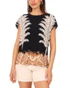 Vince Camuto Plus Size Placed-print Boat-neck Caftan Blouse