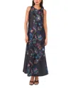 Vince Camuto Round Neck Maxi Dress In Blue