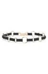 Vince Camuto Round Ring Chain Belt In Black