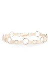 Vince Camuto Round Ring Chain Belt In Sand