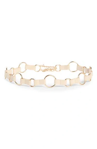 Vince Camuto Round Ring Chain Belt In Sand