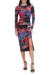 Vince Camuto Ruched Long Sleeve Body-con Dress
