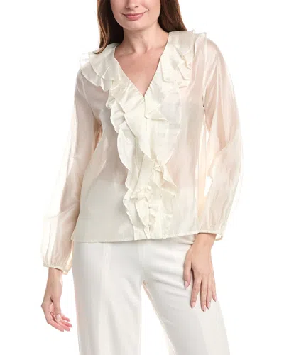 Vince Camuto Ruffle Front Blouse In White
