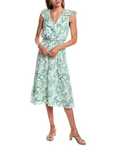 Vince Camuto Ruffle Midi Dress In Green