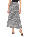 Vince Camuto Foulard Print Tiered Midi Skirt In New Ivory