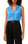 VINCE CAMUTO RUFFLE NECK SLEEVELESS GEORGETTE BLOUSE