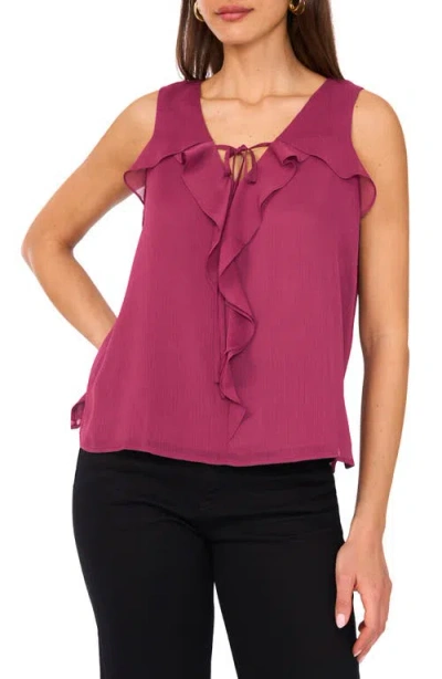 Vince Camuto Ruffled Front Sleeveless Blouse In Purple