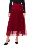 Vince Camuto Pleated Midi Skirt In Red