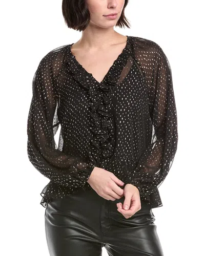 Vince Camuto Ruffle Print Blouse In Black