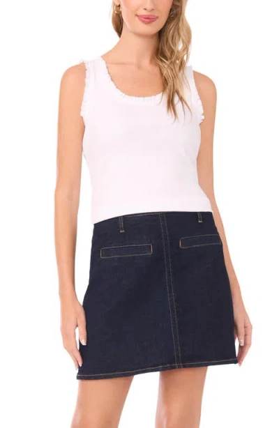 Vince Camuto Ruffle Rib Tank In White